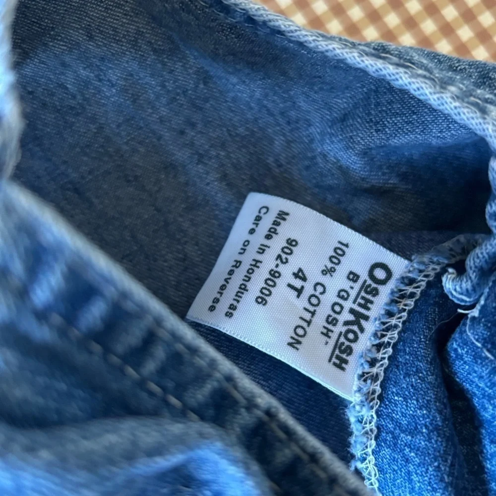 Vintage OshKosh Toddler denim overalls style‎ jumper dress. Size 4
